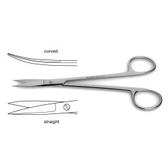 Knapp iris/utility scissors, 4'',straight 30.0mm blades, sharp tips, ring  handle