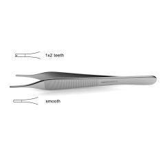Adson Suture Forceps, w/ tying platform, 2.0 mm tips, 4-3/4" (12.1 cm)