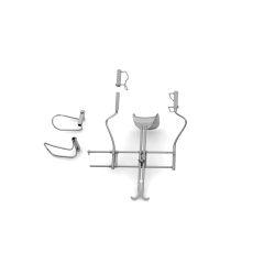 Balfour Abdominal Detachable Retractor, set includes: 1 pair of 2-1/2" (6.4 cm) wire lateral snap-on blades, 1 pair of 3-1/2" (8.8 cm) wire lateral snap-on blades and one (1) center blade, per size below