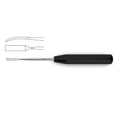 Raspatory, sharp, curved, chisel edge, w/ phenolic handle, 7-1/4" (18.5 cm)