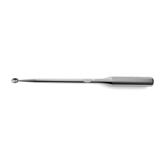 Spinal Fusion Curette, w/ round knurled handle, oval, straight