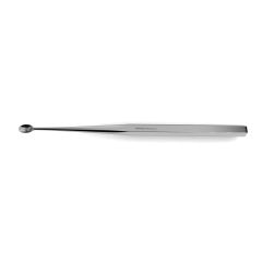 Bruns Bone Curette, w/ solid hexagonal handle, oval, 9" (23.0 cm)