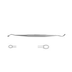 Jansen Bone Curette, double-ended, angled