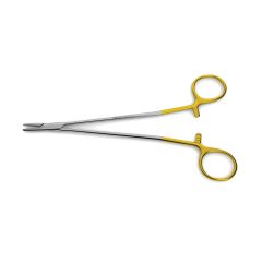 Cooley Microvascular Needle Holder, tungsten carbide, very delicate, straight jaws, indented shanks