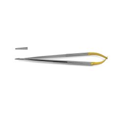 Jacobson Needle Holder, tungsten carbide, round handle & serrated jaws, use w/ 3-0 & 4-0 suture