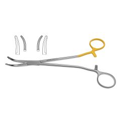 Glenner Hysterectomy Forceps, jaws curved upward & to the side, w/ longitudinal serrations & single tooth, 8-1/4" (21.0 cm)
