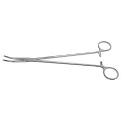 M.D. Anderson Hysterectomy Clamps, long slender atraumatic jaws w/ longitudinal serrations, curved