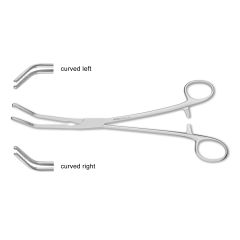 Sarot Bronchus Clamp, one jaw serrated longitudinally, the other w/ pins, 9" (23.0 cm)