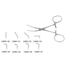 Neonatal Vascular Clamp, curved shanks, calibrated jaws 1.0 mm wide, horizontal serrations
