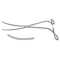 Howard Acutly Angled Aortic Aneurysm Clamp, 10.5 cm jaws, shanks angled 90 degrees, 11-3/4" (30.0 cm)