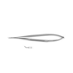 CV Elite - Jacobson Vannas Micro Scissors - Flat Handle - Micro Fine Blades Angled On Flat