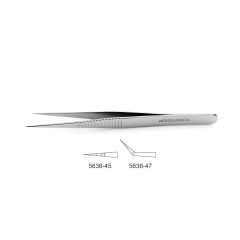 CV Elite - Jewelers Forceps - Tips Impregnated W/ Fine Tungsten Carbide Dust, flat handle, tips impregnated w/ fine tungsten carbide dust, sharp flat tips