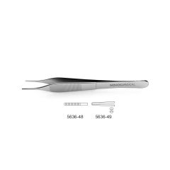 CV Elite - Adson Forceps, flat handle, straight tips, 4-3/4" (12.0 cm)