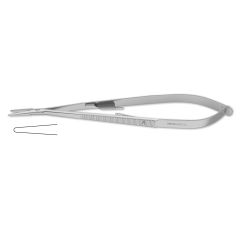 Castroviejo Needle Holder, standard, 12.0 mm smooth jaws, flat handle, 5.6" (14.1 cm)