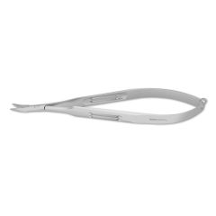 Micro Needle Holder, w/ out lock, delicate, round fenestrated handles, curved jaws, 4-1/8" (10.5 cm)