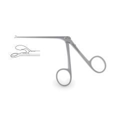 House Oval Cup Forceps, 0.9 mm oval cups, 2-3/4" (70.0 mm) shaft, 5-1/4" (13.5 cm)