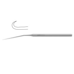 Schuknecht Anterior Foot Plate Hook, angled shaft, 6-1/2" (16.5 cm)
