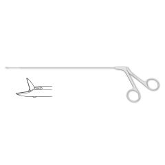 Kleinsasser Micro Laryngeal Scissors, 4.0 mm serrated blades, 10-3/4" (27.5 cm) shaft