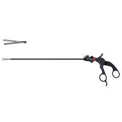 Fenestrated Clamp - 3 Piece Modular Reusable Full System, complete system, 5.0 mm sheath diameter, 40.0 mm jaw length, double action