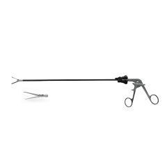 Quick Clean™ Tenaculum Forceps, 10, w/ flushport, single tooth, double action, ratcheted, fixed, matte, 37.0 mm jaw, 10.0 mm