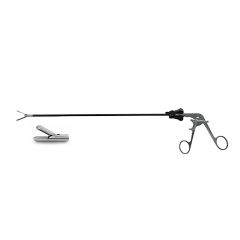 Quick Clean™ Spoon Forceps, w/ flushport, wide cup style, single action, spring loaded, fixed, matte, 26.0 mm jaw, 10.0 mm