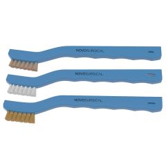 Toothbrush-Style Cleaning Brushes, sturdy plastic handle designed w/ hand grips, 3 x 7 rows bristle configuration, 7 3/16" x 7/16" (l x w)