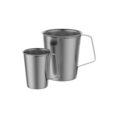 Graduated Measuring Cup, stainless steel, easy-grip handles, large, smooth pouring spout, graduated in oz. & cc on the interior surface