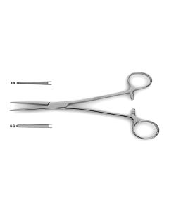 Allen-Kocher Artery & Intestinal Forceps, longitudinal serrations, 1x2 teeth, straight