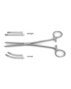 Rochester-Carmalt Forceps, jaws w/ longitudinal serrations & cross-serrated tips