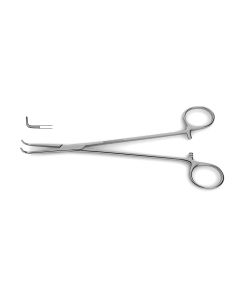 Mixter Right Angle Forceps, jaws w/ longitudinal serrations & cross-serrated tips
