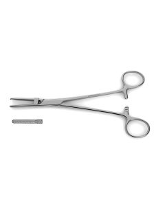 U.S. Pattern Tube Occluding Forceps, u-shaped guard, serrated jaws