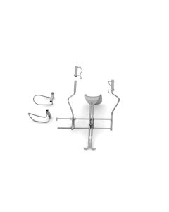 Balfour Abdominal Detachable Retractor, set includes: 1 pair of 2-1/2" (6.4 cm) wire lateral snap-on blades, 1 pair of 3-1/2" (8.8 cm) wire lateral snap-on blades and one (1) center blade, per size below