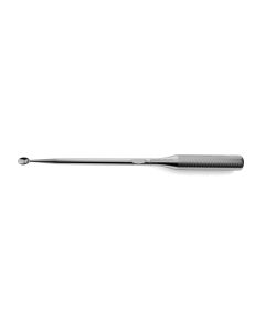 Spinal Fusion Curette, w/ round knurled handle, oval, straight