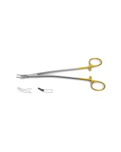 Stratte Needle Holder, tungsten carbide, curved jaws & curved shanks, use w/ 2-0 & 3-0 suture