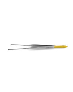 Cushing Thumb Forceps, tungsten carbide, serrated tips, scraper end