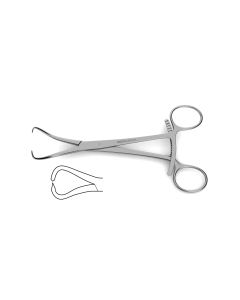 Bone Reduction Forceps, 1 tip step pointed, curved
