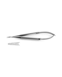 Castroviejo Micro Needle Holder, round handle, jaw surface impregnated w/ fine tungsten carbide dust (use w/ 5-0, 6-0 suture), 6" (15.0 cm)