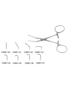 Neonatal Vascular Clamp, curved shanks, calibrated jaws 1.0 mm wide, horizontal serrations