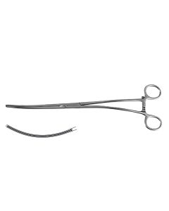 Howard Aortic Aneurysm Clamp, reverse curve shanks, jaws 10.5 cm long, 11-3/4" (30.0 cm)