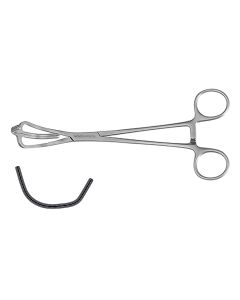 Lemole-Strong Aorta Clamp, jaws 4.5 cm wide, 2.3 cm deep, debakey teeth, 8" (20.3 cm)