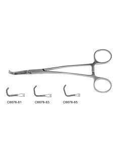 Cooley Tangential Occlusion Clamp, double angled jaws calibrated at 5.0 mm intervals, 7-3/4" (19.5 cm)