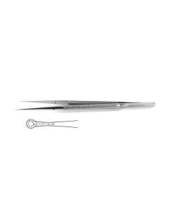 Novo Micro Ring Tip Forceps, 1.0 mm tips impregnated w/ fine tungsten carbide dust, round lightweight handle