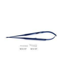 CV Elite - Titanium Jacobson Micro Needle Holder, round handle, jaw surfaces impregnated w/ fine tungsten carbide dust