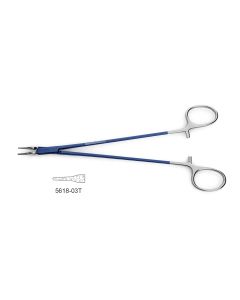 CV Elite - Titanium Ryder Needle Holder, ring handle, jaw surfaces impregnated w/ fine tungsten carbide dust, straight jaws (use w/ 5-0 & smaller suture)