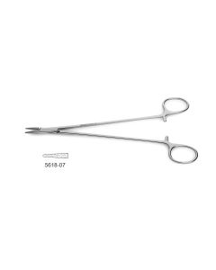 CV Elite - Microvascular Needle Holder, ring handle, jaw surfaces impregnated w/ fine tungsten carbide dust, straight jaws (use w/ 5-0 & smaller suture)