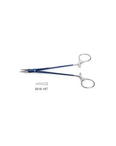 CV Elite - Titanium Debakey Needle Holder, ring handle, jaw surfaces impregnated w/ fine tungsten carbide dust, straight jaws (use w/ 5-0 & smaller suture)