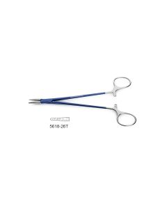 CV Elite - Titanium Microvascular Needle Holder, ring handle, jaw surfaces impregnated w/ fine tungsten carbide dust, straight jaws (use w/ 5-0 & smaller suture)