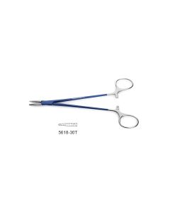 CV Elite - Titanium Mayo-Hegar Needle Holder, ring handle, jaw surfaces impregnated w/ fine tungsten carbide dust, straight jaws (use w/ 2-0 & smaller suture)