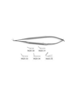 CV Elite - Jacobson Micro Scissors - Flat Handle - Angled Tips, flat handle