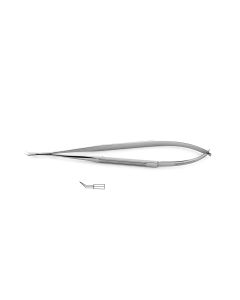 CV Elite - Jacobson Vannas Micro Scissors - Flat Handle - Micro Fine Blades Angled On Flat